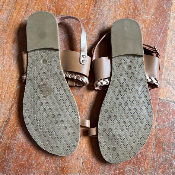 Mackin Girl Sandals Thick Straps Braided Small Heel - Picture 4 of 9